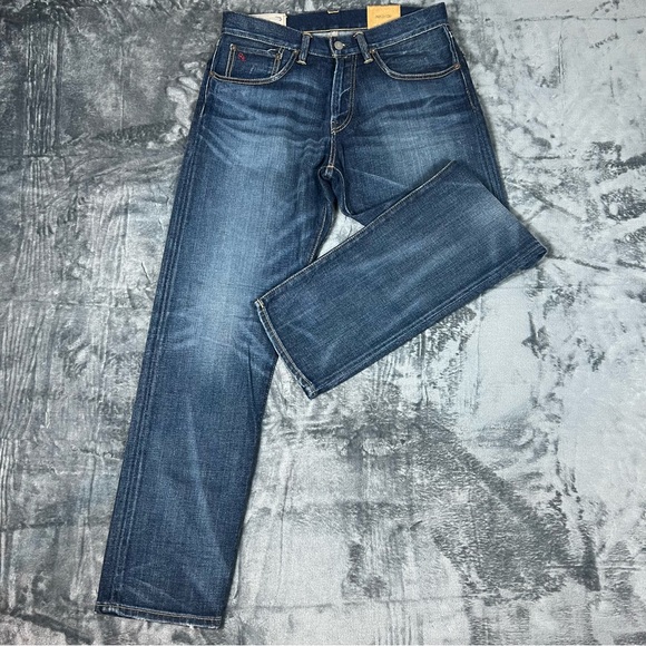 NWT Polo Ralph Lauren 31X30 Hampton Straight Blue Jeans Medium Wash Cotton Blend - Picture 2 of 15